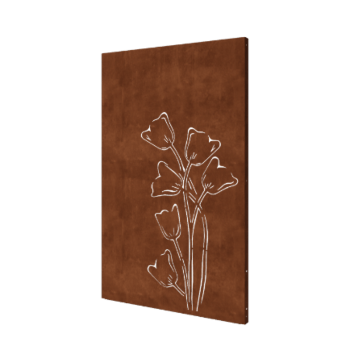 Tulipan asymmetrisk corten-stål 120 x 6 x 190 cm