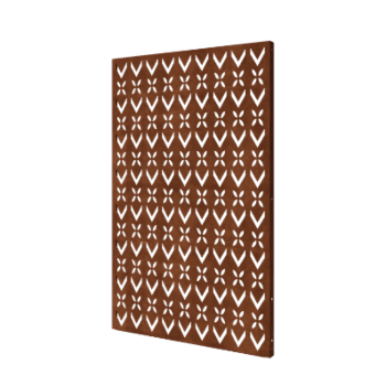 Tagstensmønster komposition corten-stål 1 120 x 6 x 190 cm