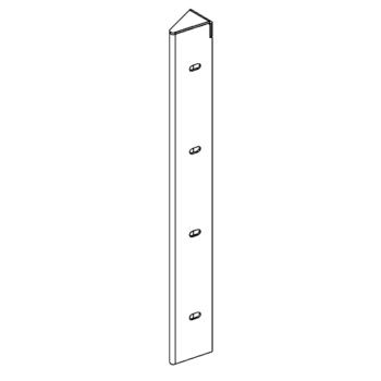 Hjørneprofil pulverlakeret stål 30° 40 cm