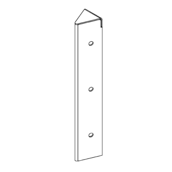 Hjørneprofil pulverlakeret stål 45° 30 cm
