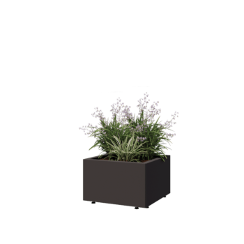 Stål plantekasse - Firkant - 50 x 50 x 30 cm - Andre RAL-farve - Med bundplade - Med ben