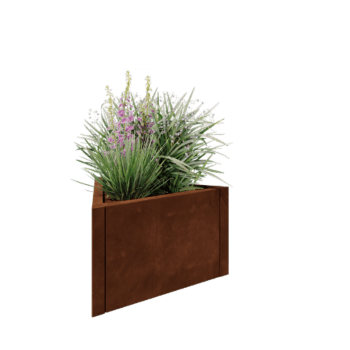 Cortenstål plantekasse - Trekant ligesidet - 70,6 x 61 x 40 cm - Uden bundplade
