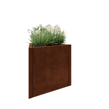 Cortenstål plantekasse - Trekant ligesidet - 70,6 x 61 x 60 cm - Uden bundplade