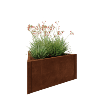 Cortenstål plantekasse - Trekant ligesidet - 90,6 x 78,3 x 40 cm - Uden bundplade