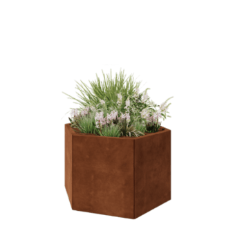 Cortenstål plantekasse - Sekshjørne - 99,3 x 86,6 x 60 cm - Uden bundplade