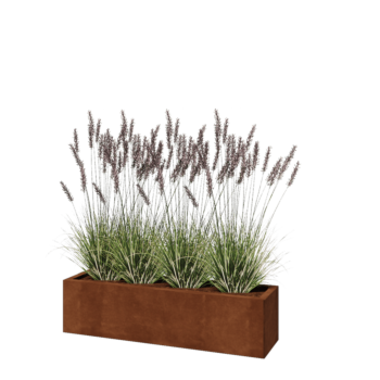 Cortenstål plantekasse - Rektangel - 120 x 30 x 30 cm - Uden bundplade