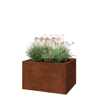 Cortenstål plantekasse - Rektangel - 100 x 80 x 60 cm - Med bundplade
