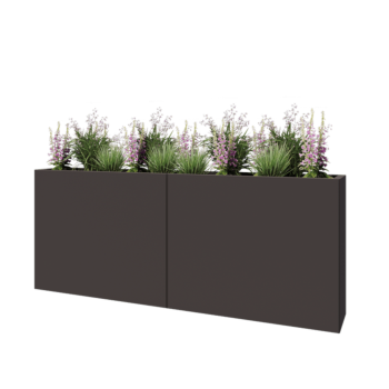 Stål plantekasse XXL - Rektangel - 200 x 30 x 80 cm - RAL7016 mat (antracitgrå) - Uden bundplade