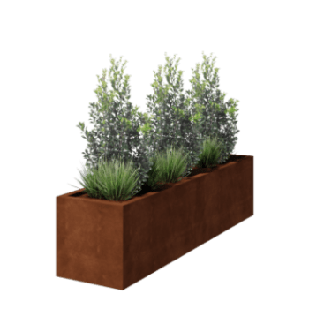 Svejst plantekasse Corten-stål Montana 200 x 50 x 50 cm