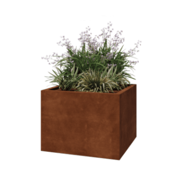 Cortenstål plantekasse - Firkant - 80 x 80 x 60 cm - Svejset - Uden bundplade
