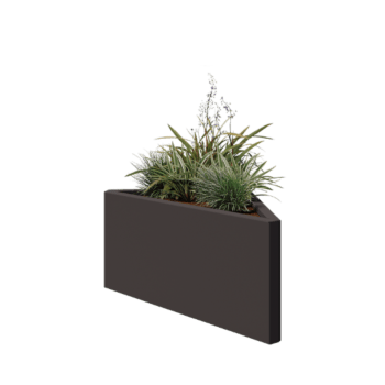 Stål plantekasse - Trekant ligebenet - 83,9 x 46,4 x 40 cm - RAL7016 mat (antracitgrå) - Uden bundplade