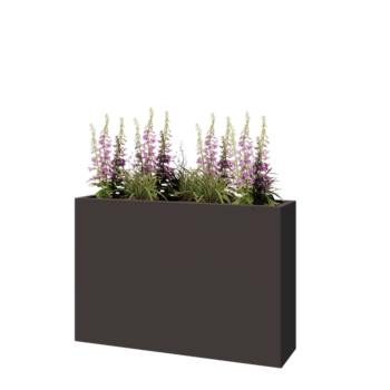 Stål plantekasse - Rektangel - 120 x 30 x 80 cm - RAL7016 mat (antracitgrå) - Uden bundplade