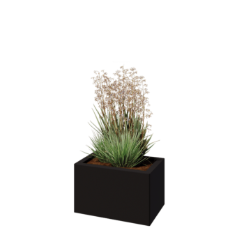 Stål plantekasse - Rektangel - 50 x 30 x 30 cm - RAL9005 mat (sort) - Uden bundplade