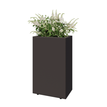 Stål plantekasse - Rektangel - 50 x 30 x 80 cm - RAL7016 mat (antracitgrå) - Med bundplade - Med ben