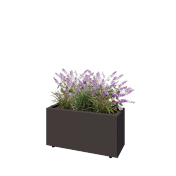 Stål plantekasse - Rektangel - 80 x 30 x 40 cm - Andre RAL-farve - Med bundplade - Med ben