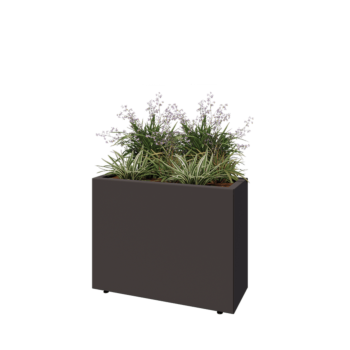 Stål plantekasse - Rektangel - 80 x 30 x 60 cm - Andre RAL-farve - Med bundplade - Med ben