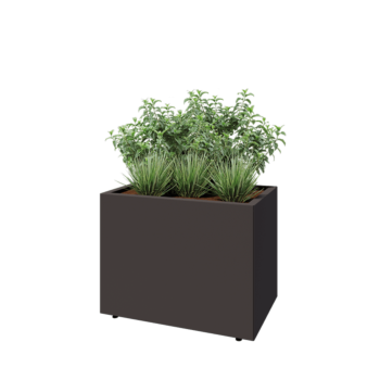 Stål plantekasse - Rektangel - 80 x 50 x 60 cm - Andre RAL-farve - Med bundplade - Med ben