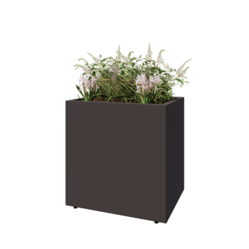 Stål plantekasse - Rektangel - 80 x 60 x 80 cm - RAL7016 mat (antracitgrå) - Med bundplade - Med ben