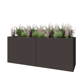 Stål plantekasse XXL - Rektangel - 200 x 60 x 80 cm - Andre RAL-farve - Med bundplade