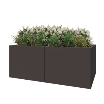 Stål plantekasse XXL - Rektangel - 200 x 80 x 80 cm - Andre RAL-farve - Uden bundplade