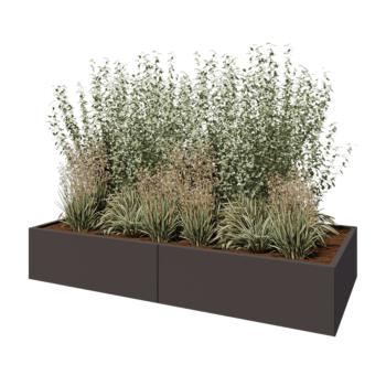 Stål plantekasse XXL - Rektangel - 240 x 100 x 40 cm - Andre RAL-farve - Med bundplade