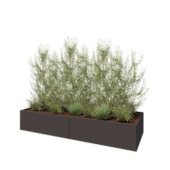 Stål plantekasse XXL - Rektangel - 240 x 80 x 40 cm - RAL7016 mat (antracitgrå) - Uden bundplade