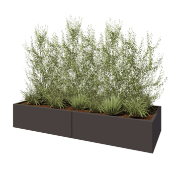 Stål plantekasse XXL - Rektangel - 240 x 80 x 40 cm - Andre RAL-farve - Med bundplade