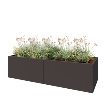 Stål plantekasse XXL - Rektangel - 240 x 80 x 60 cm - Andre RAL-farve - Med bundplade
