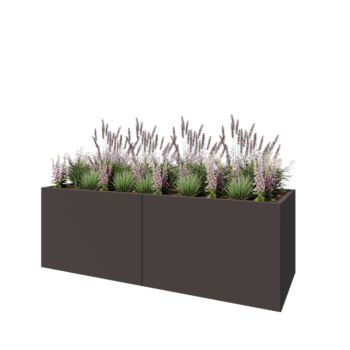 Stål plantekasse XXL - Rektangel - 240 x 80 x 80 cm - RAL7016 mat (antracitgrå) - Uden bundplade