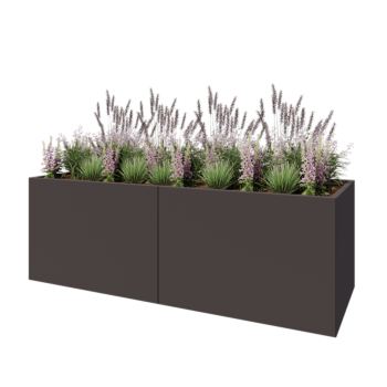 Stål plantekasse XXL - Rektangel - 240 x 80 x 80 cm - Andre RAL-farve - Med bundplade