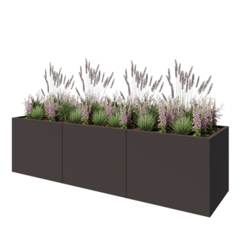 Stål plantekasse XXL - Rektangel - 300 x 80 x 80 cm - Andre RAL-farve - Uden bundplade