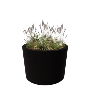 Plantekasse i glasfiber - Konisk - Ø 120 x 80 cm - RAL9005 mat (sort) - Med bund