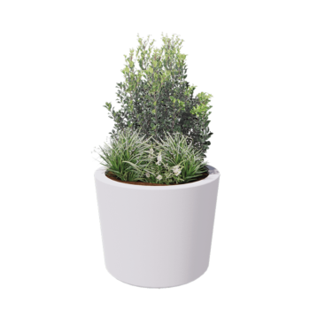 Plantekasse i glasfiber - Konisk - Ø 95 x 70 cm - RAL9010 mat (hvid) - Med bund