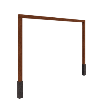 Cortenstål pergola - Lige ud - 400 x 230 cm - Med betonfod