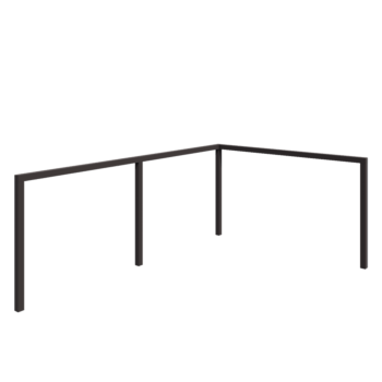 Stål pergola - Hjørne - 600 x 412 x 230 cm - RAL7016 mat (antracitgrå) - Uden betonfod