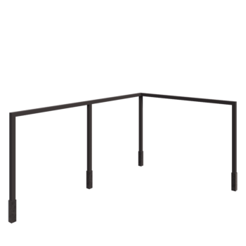 Stål pergola - Hjørne - 600 x 412 x 230 cm - RAL7016 mat (antracitgrå) - Med betonfod
