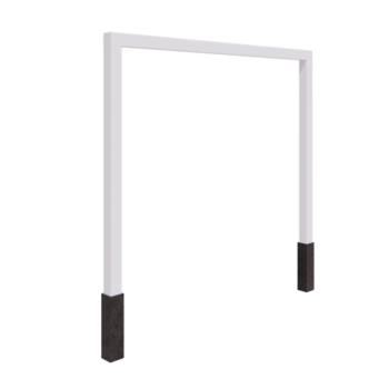 Stål pergola - Lige ud - 300 x 230 cm - RAL9010 mat (hvid) - Med betonfod