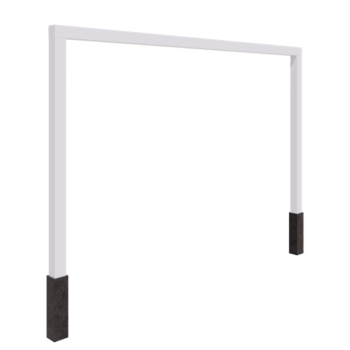 Stål pergola - Lige ud - 400 x 230 cm - RAL9010 mat (hvid) - Med betonfod