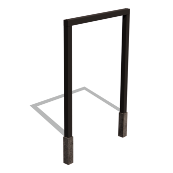 Stål pergola - Lige ud - 200 x 230 cm - RAL9010 mat (hvid) - Med betonfod