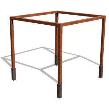 Pergola af cortenstål model firkantet 324 x 300 cm