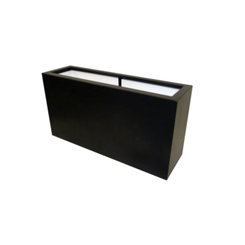 Plantekasse i glasfiber - Rektangel - 100 x 30 x 50 cm - RAL9005 mat (sort) - Med bund
