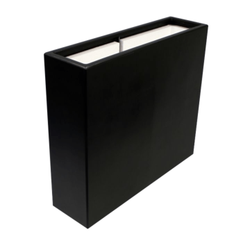 Plantekasse i glasfiber - Rektangel - 100 x 40 x 100 cm - RAL9005 mat (sort) - Med bund