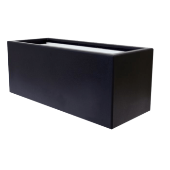 Plantekasse i glasfiber - Rektangel - 100 x 40 x 40 cm - RAL9010 mat (hvid) - Med bund