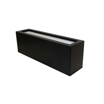 Plantekasse i glasfiber - Rektangel - 120 x 30 x 40 cm - RAL9005 mat (sort) - Med bund