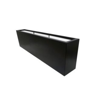 Plantekasse i glasfiber - Rektangel - 200 x 30 x 60 cm - RAL9005 mat (sort) - Med bund
