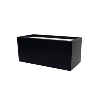 Plantekasse i glasfiber - Rektangel - 80 x 40 x 40 cm - RAL9005 mat (sort) - Med bund