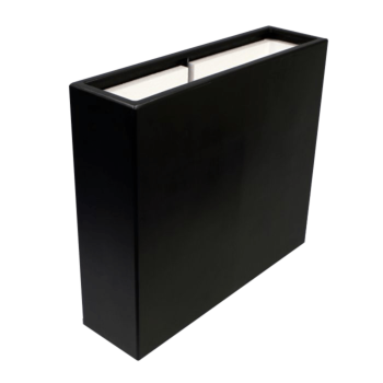 Plantekasse i glasfiber - Rektangel - 90 x 25 x 80 cm - RAL9005 mat (sort) - Med bund