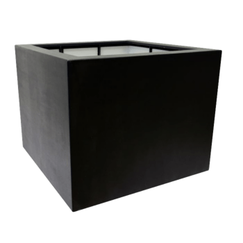 Plantekasse i glasfiber - Kvadratisk - 100 x 100 x 80 cm - Med bund