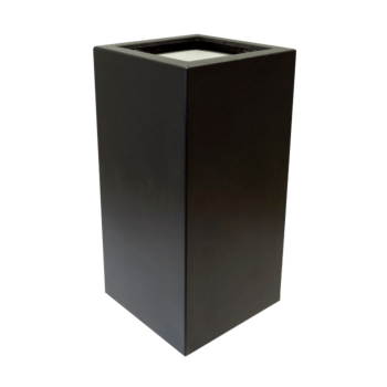 Plantekasse i glasfiber - Kvadratisk - 50 x 50 x 100 cm - RAL9005 mat (sort) - Med bund