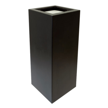 Plantekasse i glasfiber - Kvadratisk - 50 x 50 x 120 cm - RAL9010 mat (hvid) - Med bund